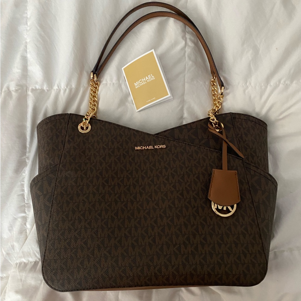 Michael Kors jet set large bag in brown